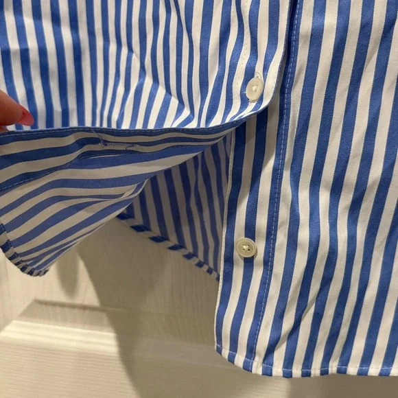 Zara Blue and White Striped Shirt - Picture 6 of 9
